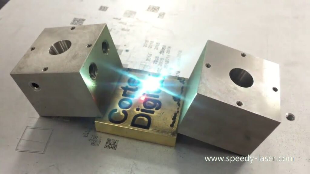 10mm brass deep engraving by 50W Raycus fiber laser marking machine