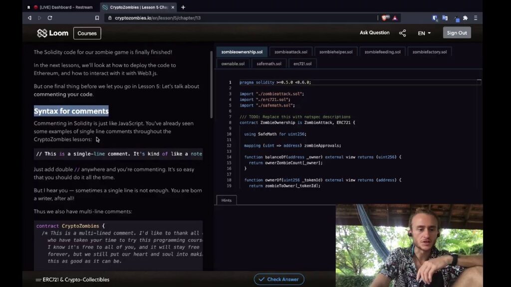 CryptoZombies – Level 5 – Solidity Coding Tutorial