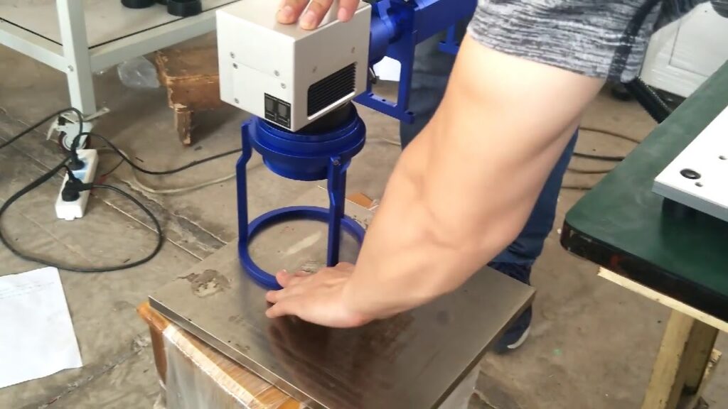 Deftmark™ 50W Raycus Fiber Laser Handheld / Split-type model logo marking test