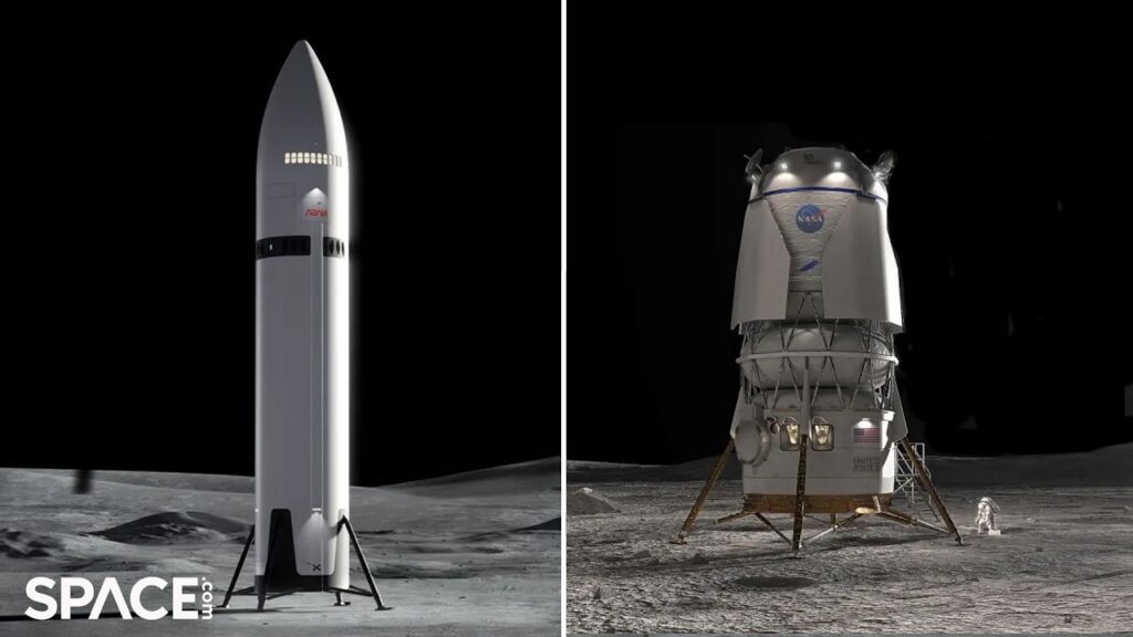 SpaceX vs. Blue Origin: Race to Land NASA Astronauts on the Moon by 2028!